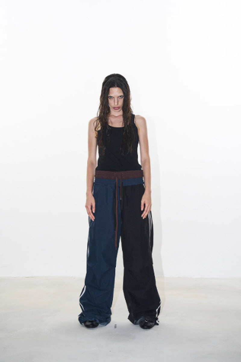 Dual-Tone Double-Layer Statement Pants