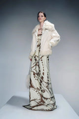 Velvet-Lined Luxe Fur Coat-Creamy-White