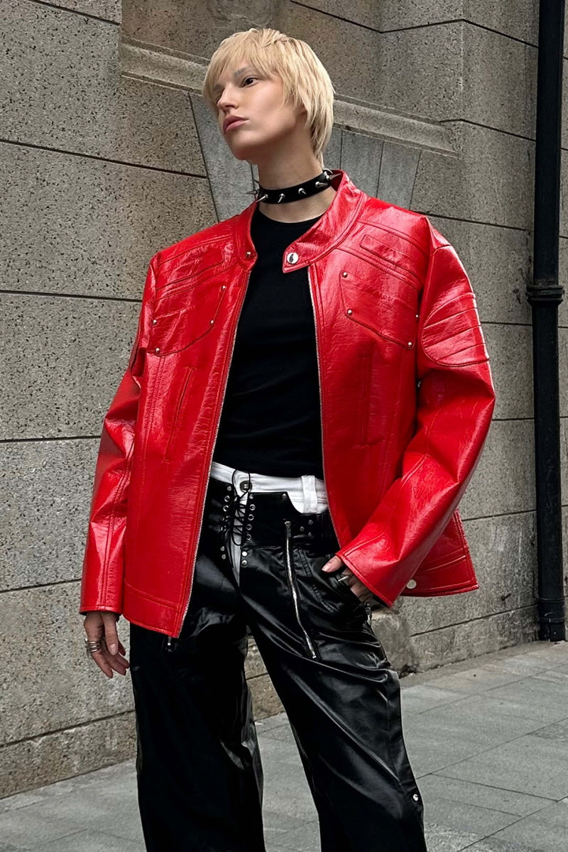 Crimson Frame Leather Jacket