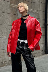 Crimson Frame Leather Jacket