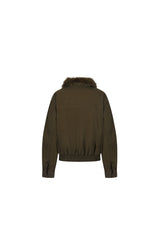 Midnight Cargo Fur-Collar Jacket - Coffee
