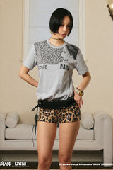 Leopard Edge Graphic Tee - Gray