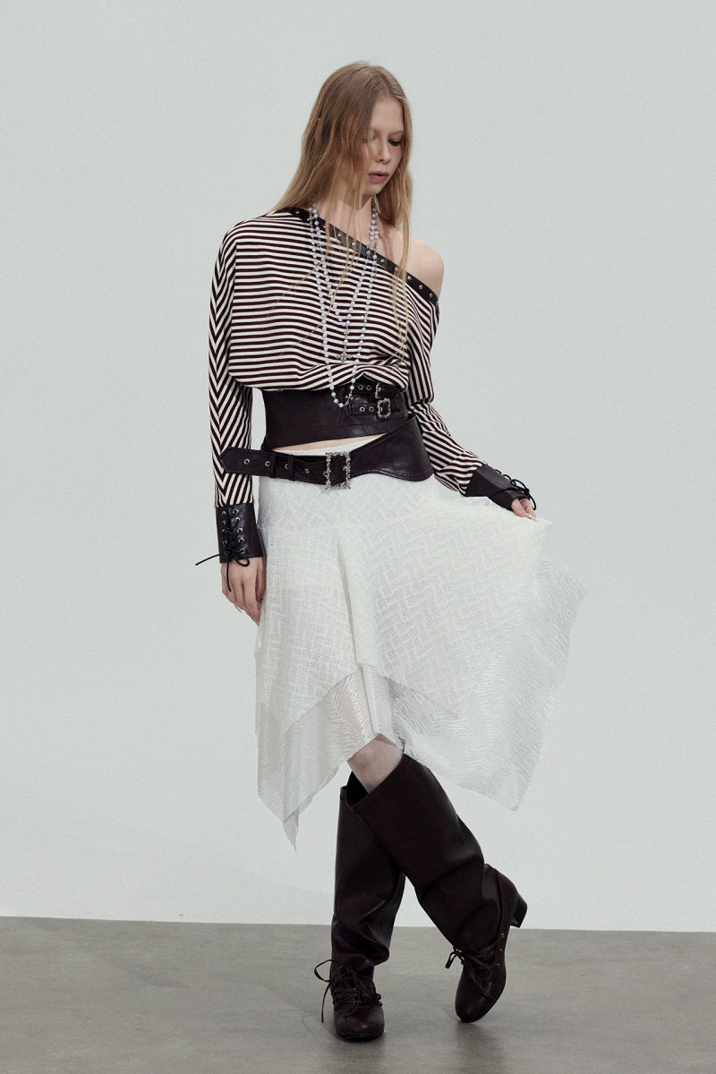 Irregular Mesh Layered Skirt