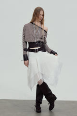 Irregular Mesh Layered Skirt
