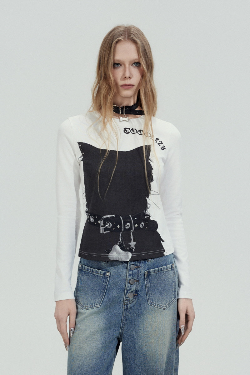 Rebel Belt Graphic Long Sleeve Top
