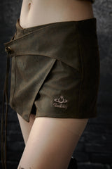 Vintage Edge Asymmetrical Leather Skirt