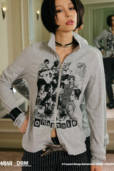 NANA Graphic Zip-Up Cardigan