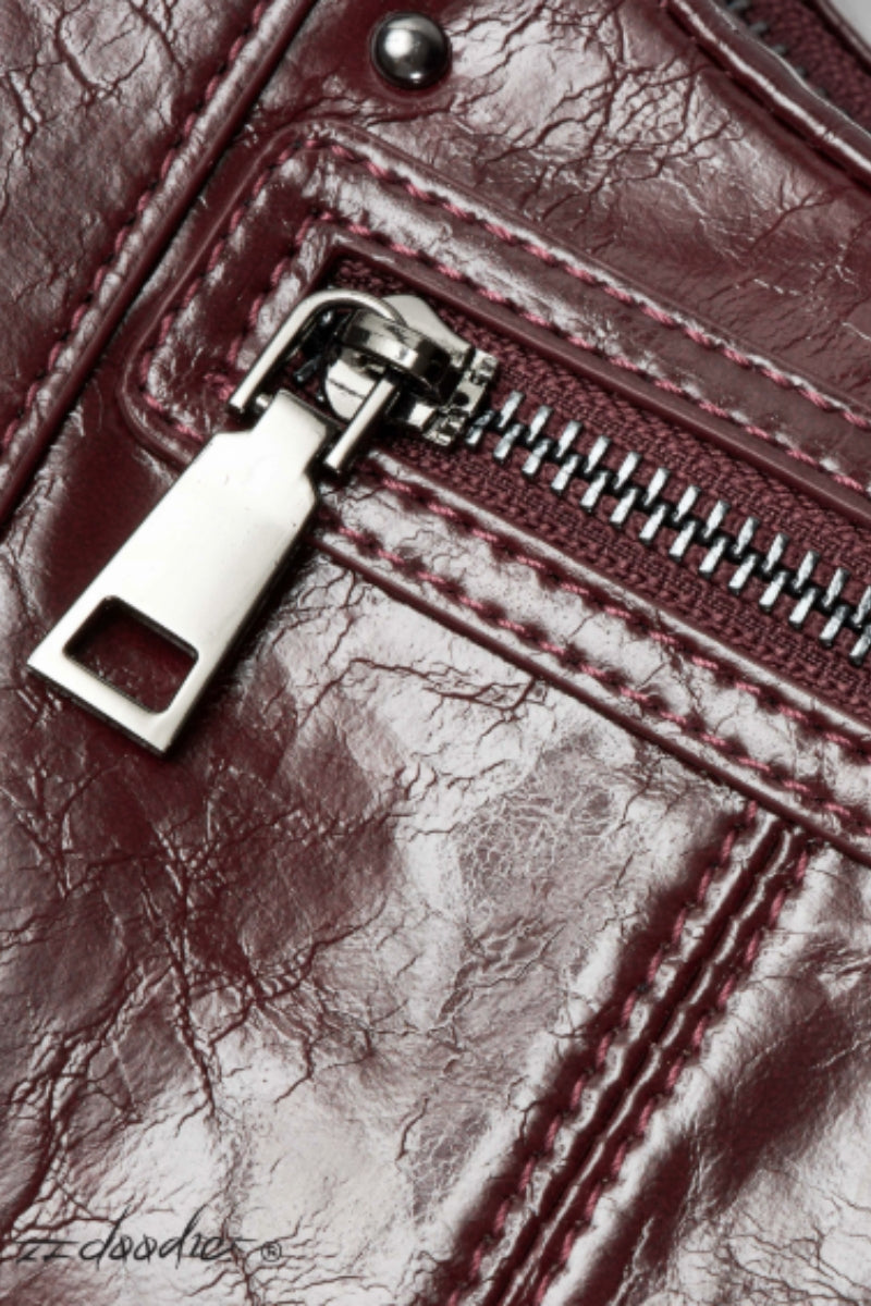 Crimson Riot Studded Biker Bag
