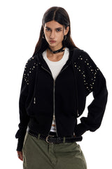 City Riot Stud Hoodie - Black