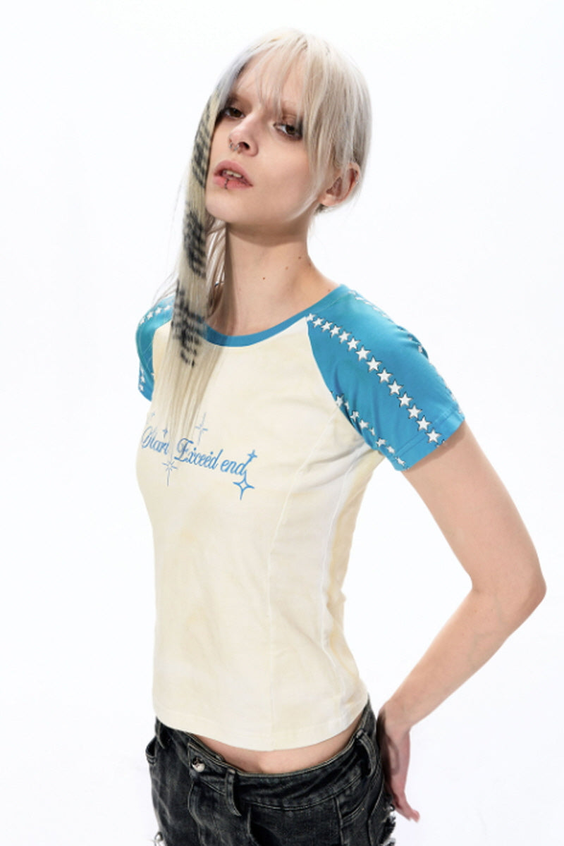 Skyline Star Raglan Baby Tee