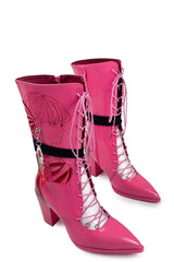 Pink Venom Lace-Up Boots