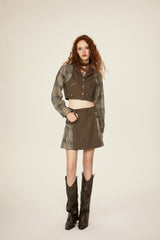 Plaid Hybrid Pocket Mini Skirt