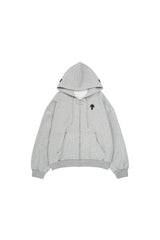 Cross Emblem Oversize Hoodie - Gray