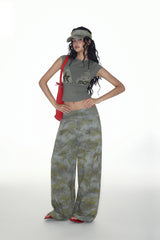 Washed Comfort Wide-Leg Pants