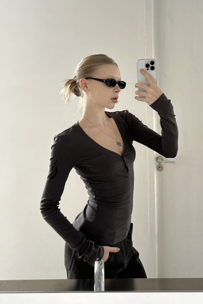 Silent Mark V Long Sleeve Top - Gray