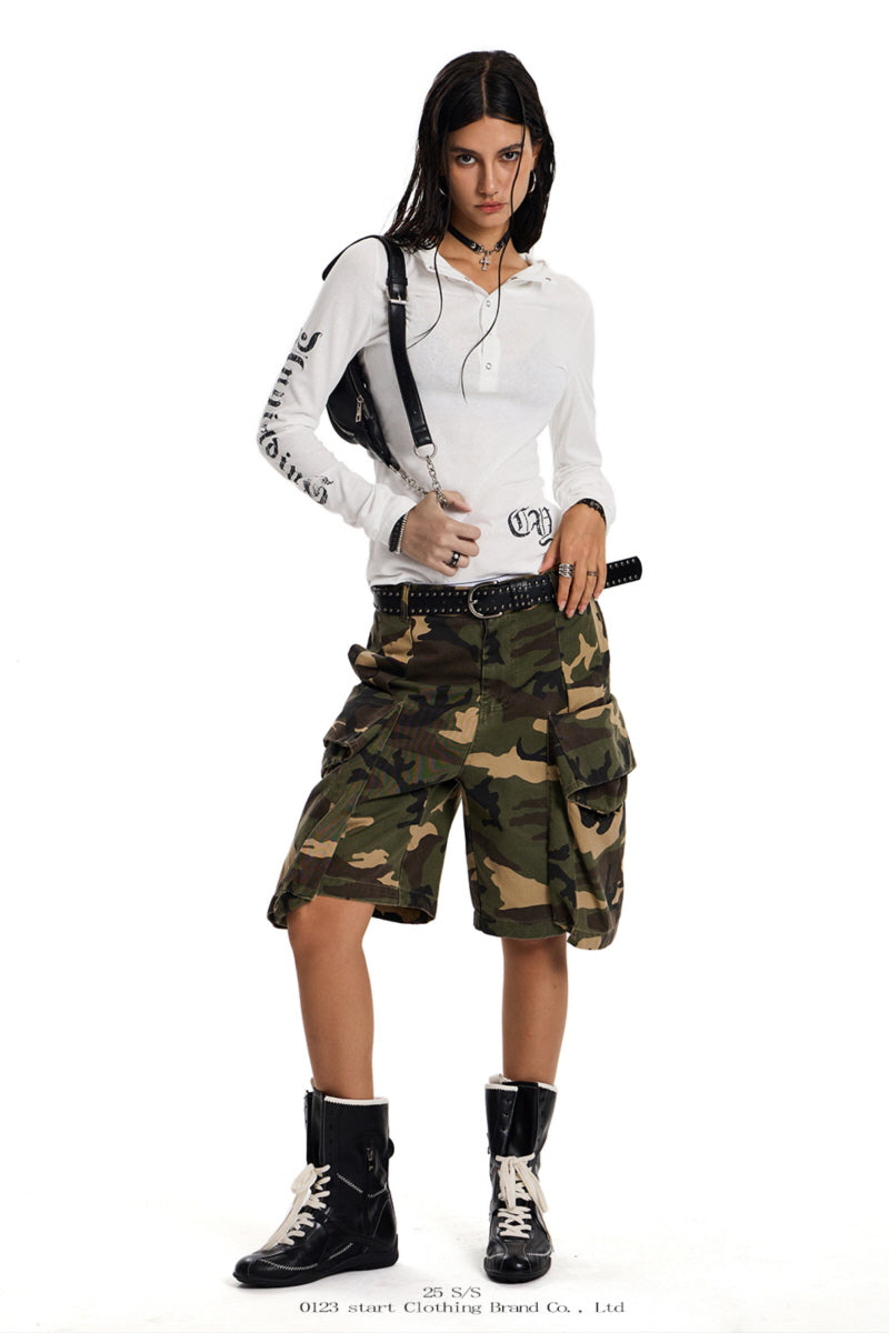 Night Code Gothic Hood Top - White