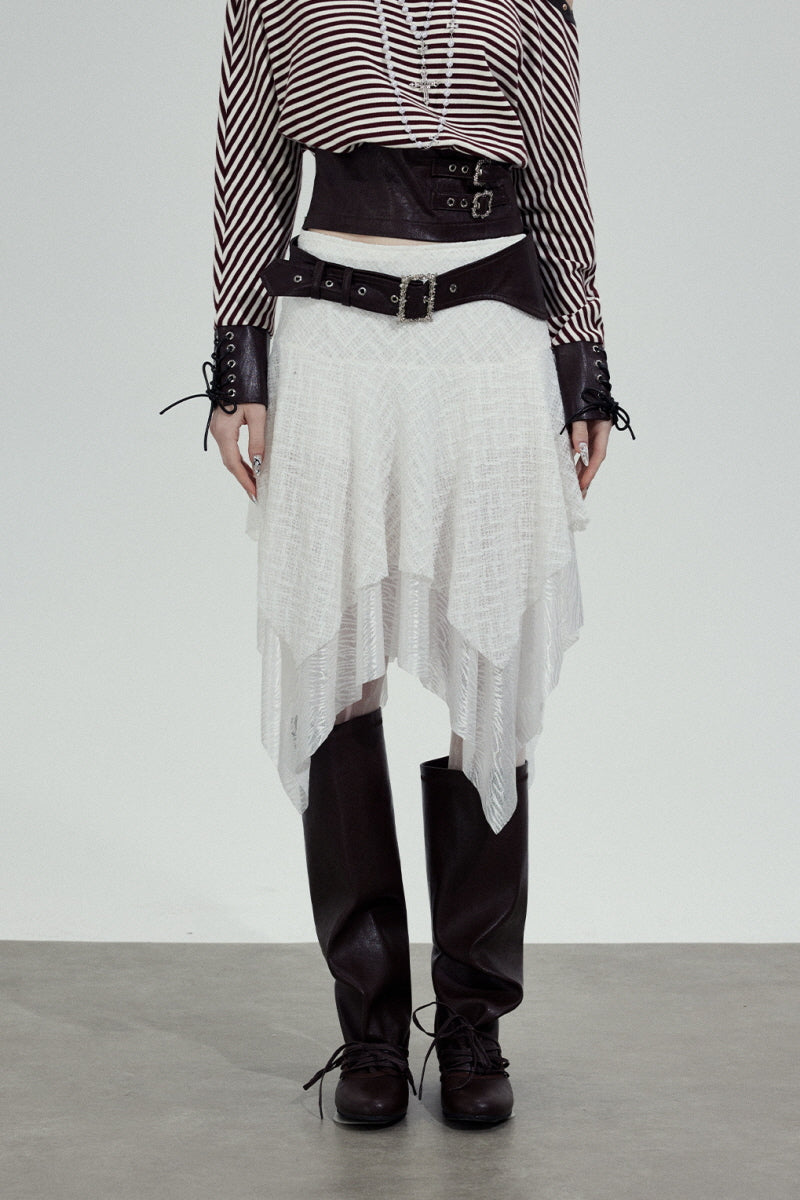 Irregular Mesh Layered Skirt