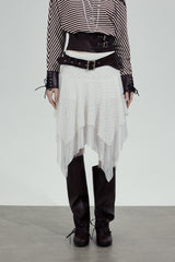 Irregular Mesh Layered Skirt