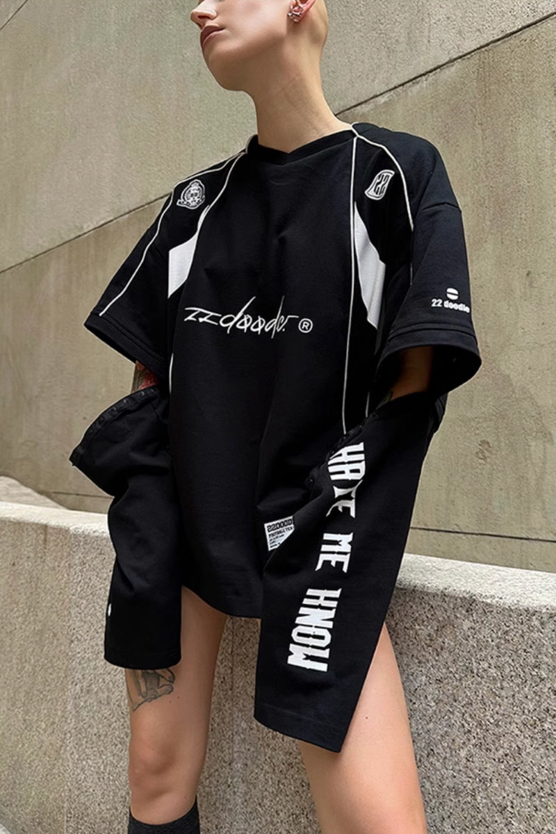 Detachable Velocity Graphic Jersey Top