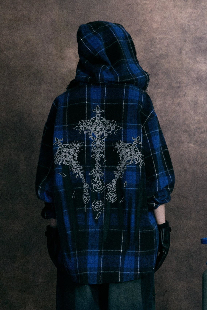 Midnight Rebellion Plaid Hoodie