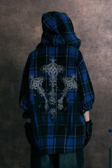 Midnight Rebellion Plaid Hoodie