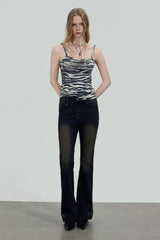 Zebra Print Slim Camisole Top