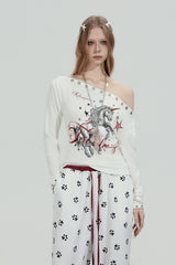 Unicorn Edge Off-Shoulder Long Sleeve Top