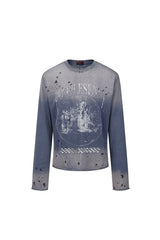 Gradient Wash Graphic Long Sleeve Tee