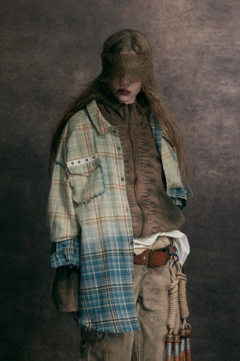 Rust Fade Plaid Overshirt