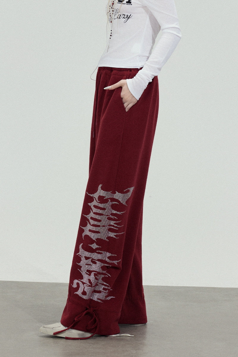 Inferno Script Wide-Leg Sweatpants