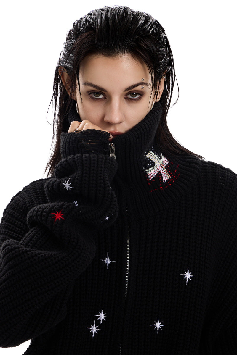 Night Signal Knit Zip Jacket