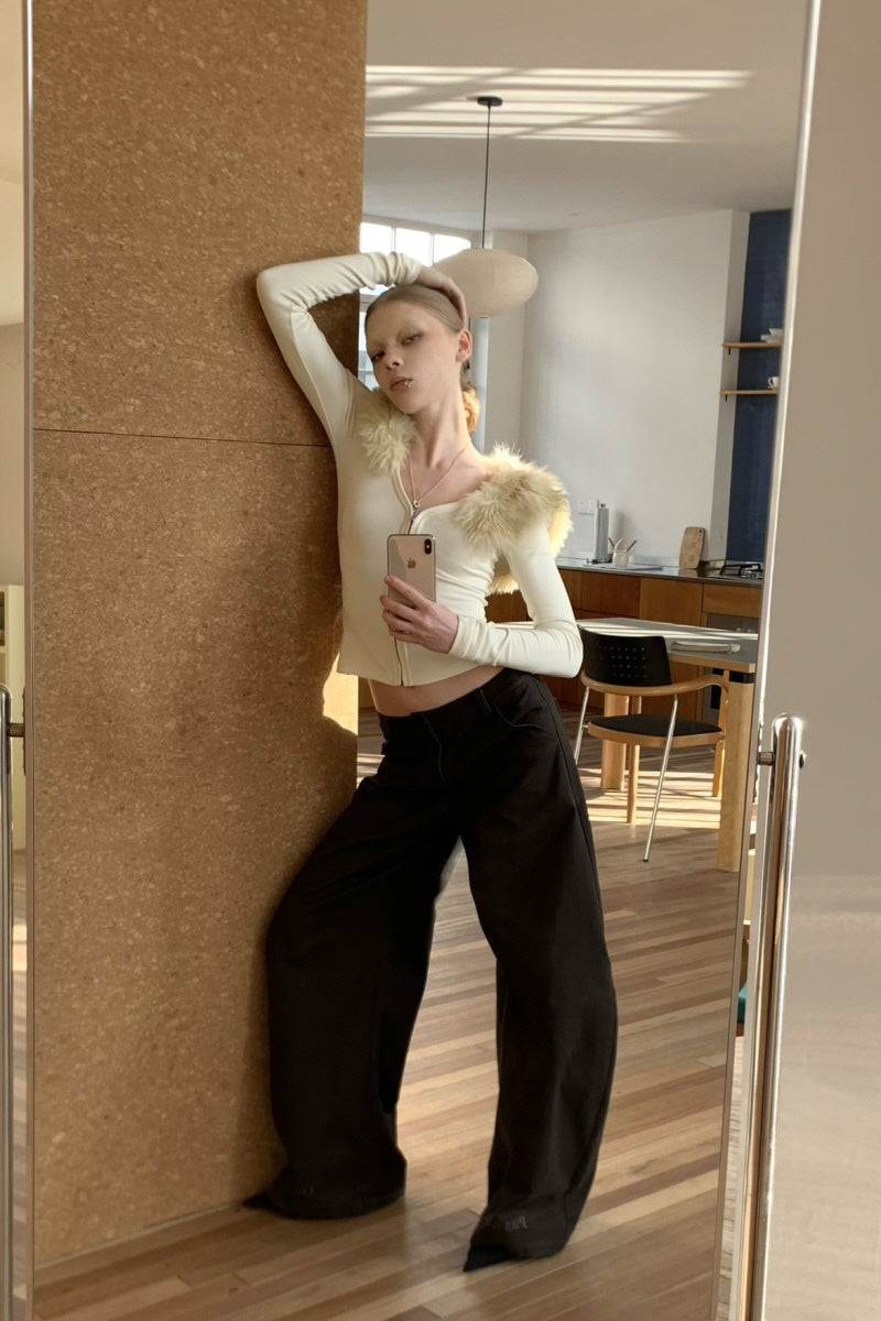 Soft Signal Fur V Top