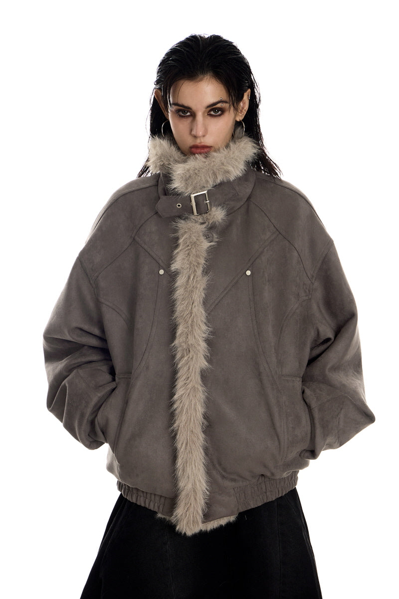 Feral Frost Suede Fur Jacket - Coffee