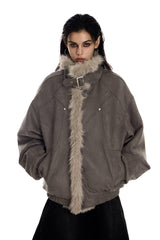 Feral Frost Suede Fur Jacket - Coffee