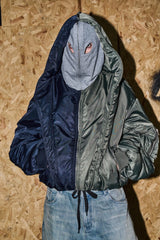 Dual-Tone Rebellion Puffer Jacket with Hood