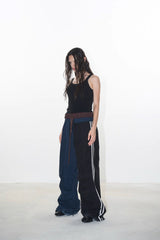 Dual-Tone Double-Layer Statement Pants