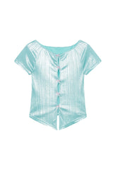 Shimmer Cutout Ribbon Top