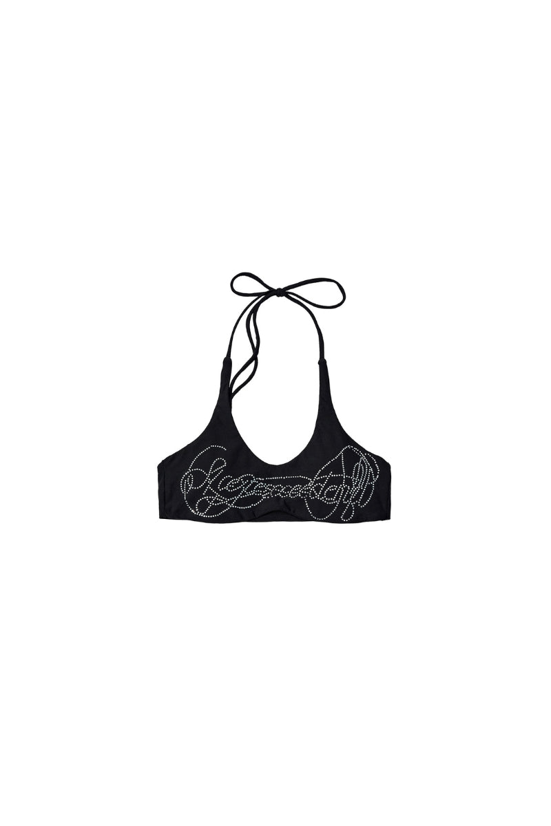 Rhinestone Halter Bra Top