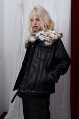 Faux Fur Collar Rebel Jacket