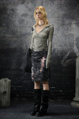 Urban Rebellion Camouflage Denim Skirt