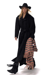 Western Midnight Long Wool Coat