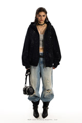 Starlit Chaos Rhinestone Zip Hoodie