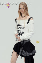 Rebel Strap Off-Shoulder Top