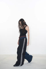 Dual-Tone Double-Layer Statement Pants