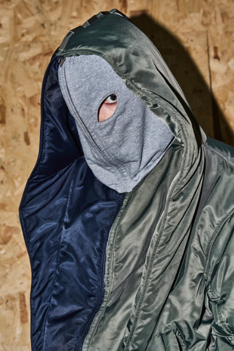 Dual-Tone Rebellion Puffer Jacket with Hood