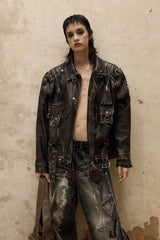 Distressed Rebel Vintage Leather Jacket