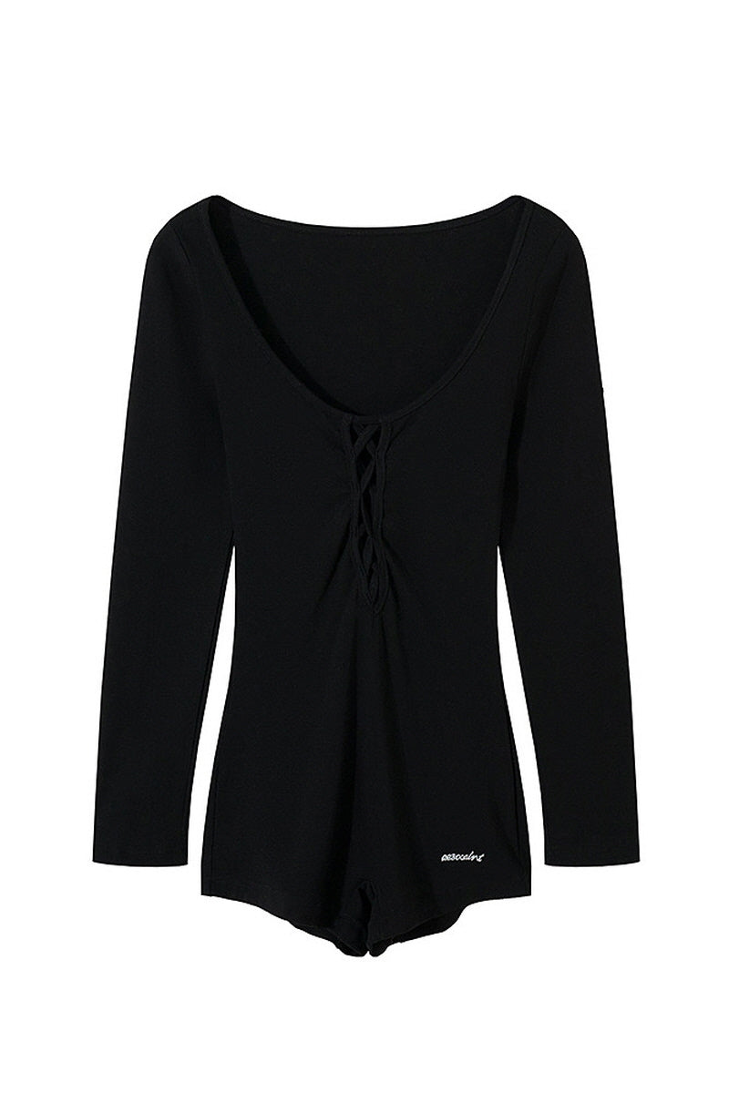 Crissline Deep V Long-Sleeve Bodysuit