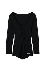 Crissline Deep V Long-Sleeve Bodysuit