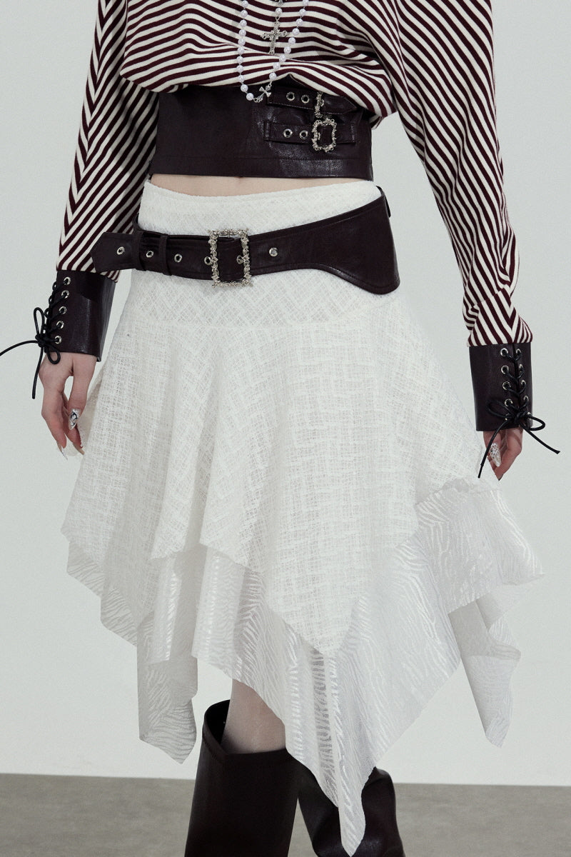 Irregular Mesh Layered Skirt