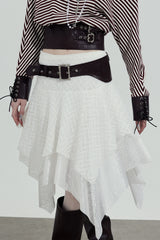 Irregular Mesh Layered Skirt